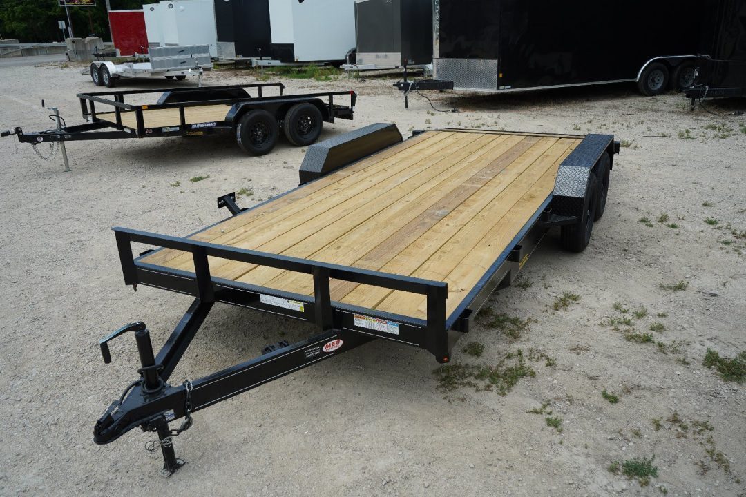MEB 7x18 Open Wood Deck Auto Hauler