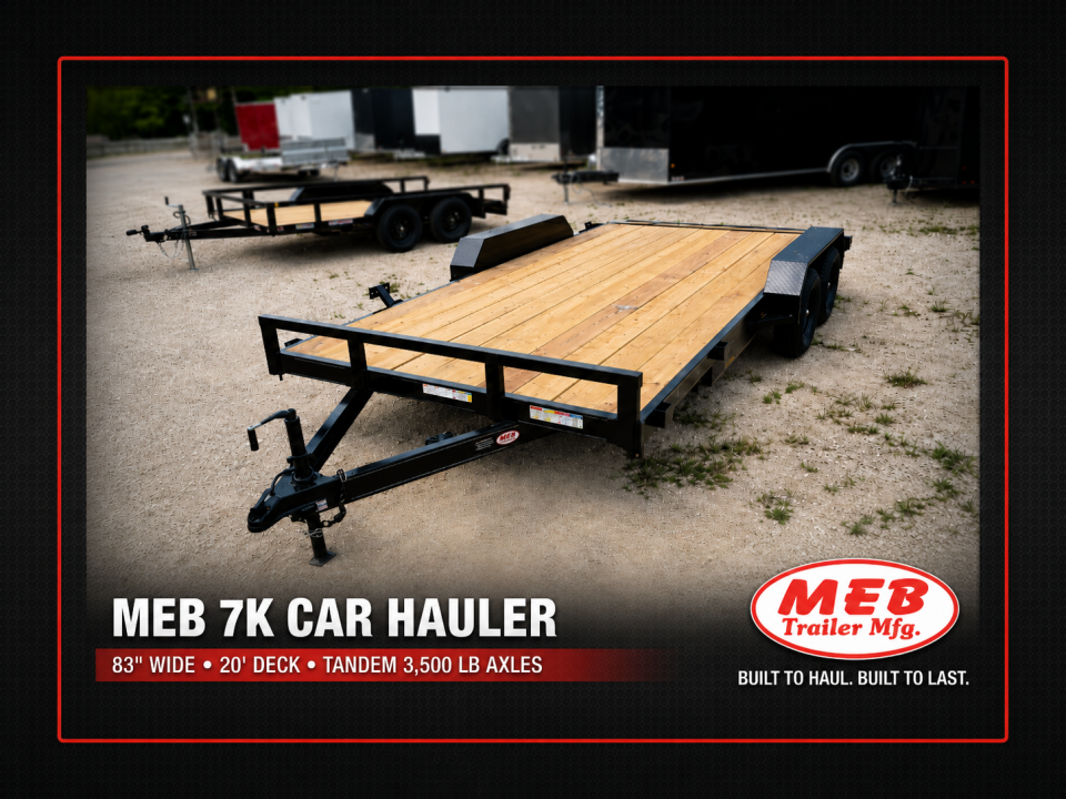 MEB 7x20 Open Wood Deck Auto Hauler